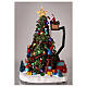 Cenário de Natal em miniatura árvore, Pai Natal e guindaste luzes LED 41x26x19,5 cm s2