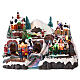 Christmas miniature set, tunnel with train in motion, LED lights, 30x40x25 cm s1