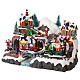 Christmas miniature set, tunnel with train in motion, LED lights, 30x40x25 cm s3