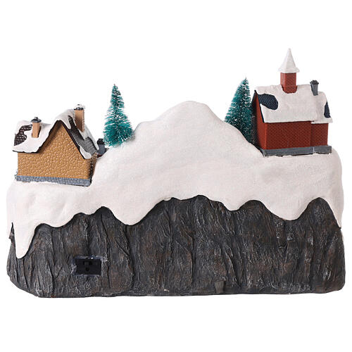 Villaggio Natale tunnel treno movimento luci led 30x40x25 cm  5