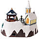 Aldeia de Natal em miniatura igreja e comboio movimento luzes LED 36x41x30 cm s5