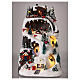Christmas village set, mountain with skiers in motion, LED lights, 40x25x20 cm s2