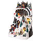 Christmas village set, mountain with skiers in motion, LED lights, 40x25x20 cm s3