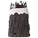 Christmas village set, mountain with skiers in motion, LED lights, 40x25x20 cm s5