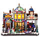 Christmas village set with animated train station, LED lights, 35x40x18 cm s1