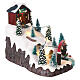 Christmas village, mountain with skiers, animation and LED light, 20x15x25 cm s4