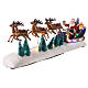 Snowy Santa's sleigh with reindeers in motion, LED lights, 25x60x15 cm s3