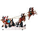 Snowy Santa's sleigh with flying reindeers, LED lights, 35x45x15 cm s1