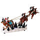 Snowy Santa's sleigh with flying reindeers, LED lights, 35x45x15 cm s3