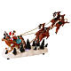 Snowy Santa's sleigh with flying reindeers, LED lights, 35x45x15 cm s4