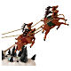 Snowy Santa's sleigh with flying reindeers, LED lights, 35x45x15 cm s5