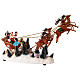 Snowy Santa's sleigh with flying reindeers, LED lights, 35x45x15 cm s6