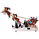 Snowy Santa's sleigh with flying reindeers, LED lights, 35x45x15 cm s7