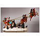Slitta Babbo Natale neve renne volanti luci led 35x45x15 cm s2