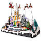 Pueblo Navidad nieve iglesia trineo papá noel movimiento luces led 30x35x18 s3