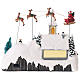 Pueblo Navidad nieve iglesia trineo papá noel movimiento luces led 30x35x18 s5