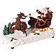 Santa's sleigh with snow and reindeers in motion, LED lights, 15x25x10 cm s3