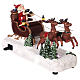 Santa's sleigh with snow and reindeers in motion, LED lights, 15x25x10 cm s4