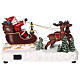 Santa's sleigh with snow and reindeers in motion, LED lights, 15x25x10 cm s5