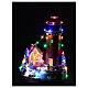 Christmas village with snow, church and animated Christmas tree, LED lights, 35x25x30 cm s8