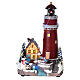 Villaggio natalizio neve chiesa albero Natale movimento luci led 35x25x30 s6