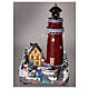 Villaggio natalizio neve chiesa albero Natale movimento luci led 35x25x30 s7