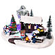 Cenário natalino em miniatura casa, carrinha, árvore de Natal movimento luzes LED 15x31x19,5 cm s3