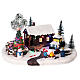 LED Christmas village house campfire with Christmas tree animated 15x30x20 cm s1