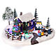 LED Christmas village house campfire with Christmas tree animated 15x30x20 cm s4