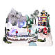 Christmas village with moving characters and LED lights 20x30x20 cm s1