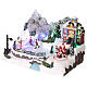 Christmas village with moving characters and LED lights 20x30x20 cm s3