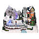 Christmas set with snow, ice skaters on motion, LED lights, 20x30x20 cm s1