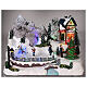 Scena natalizia neve pattinatori movimento luci led 20x30x20 cm s2