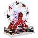 Ruota panoramica rossa natale luci led 30x25x15 cm  s4