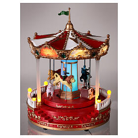 Giostra natale movimento luci led 30x20x20 cm
