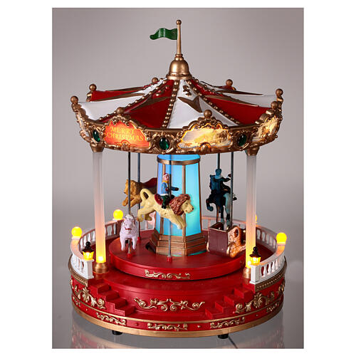 Christmas carousel with LED lights movement 30x20x20 cm 2