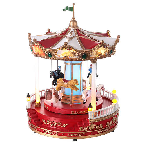 Christmas carousel with LED lights movement 30x20x20 cm 3