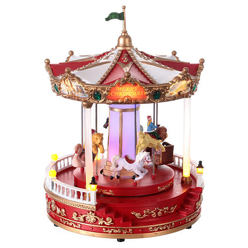 Christmas carousel with LED lights movement 30x20x20 cm 4