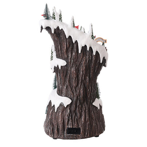 Village Noël neige montagne train mouvement lumières LED 40x20x20 cm 5