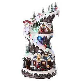 LED Christmas village snow mountain train animated 40x20x20 cm