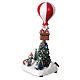 Villaggio natalizio neve mongolfiera movimento luci led 30x15x10 cm s3