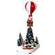 Villaggio natalizio neve mongolfiera movimento luci led 30x15x10 cm s4