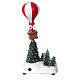 Villaggio natalizio neve mongolfiera movimento luci led 30x15x10 cm s5