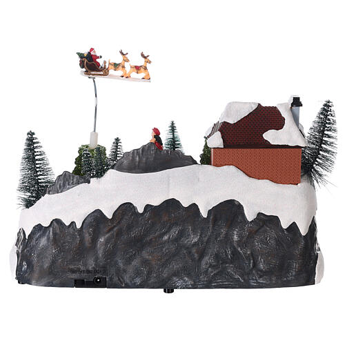 Weihnachtsszene mit Weihnachtsmann und Schlitten, 20x30x15 cm 5