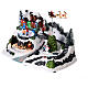 Scena natalizia neve slitta babbo Natale movimento luci led 20x30x15 cm  s3