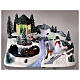 Christmas setting 20x30x20 cm train and snowman in motion, LED lights s2