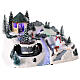 Décor de Noël 20x30x20 cm train bonhomme de neige mouvement lumières LED s4