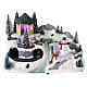 Scenografia di Natale 20x30x20 cm treno pupazzo movimento luci led s1