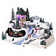 Cenário de Natal em miniatura nevado comboio e boneco de neve movimento e luzes LED 19,5x30x19 cm s3