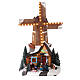 Christmas snowy village with wind mill in motion, LED lights, 35x20x15 cm s1
